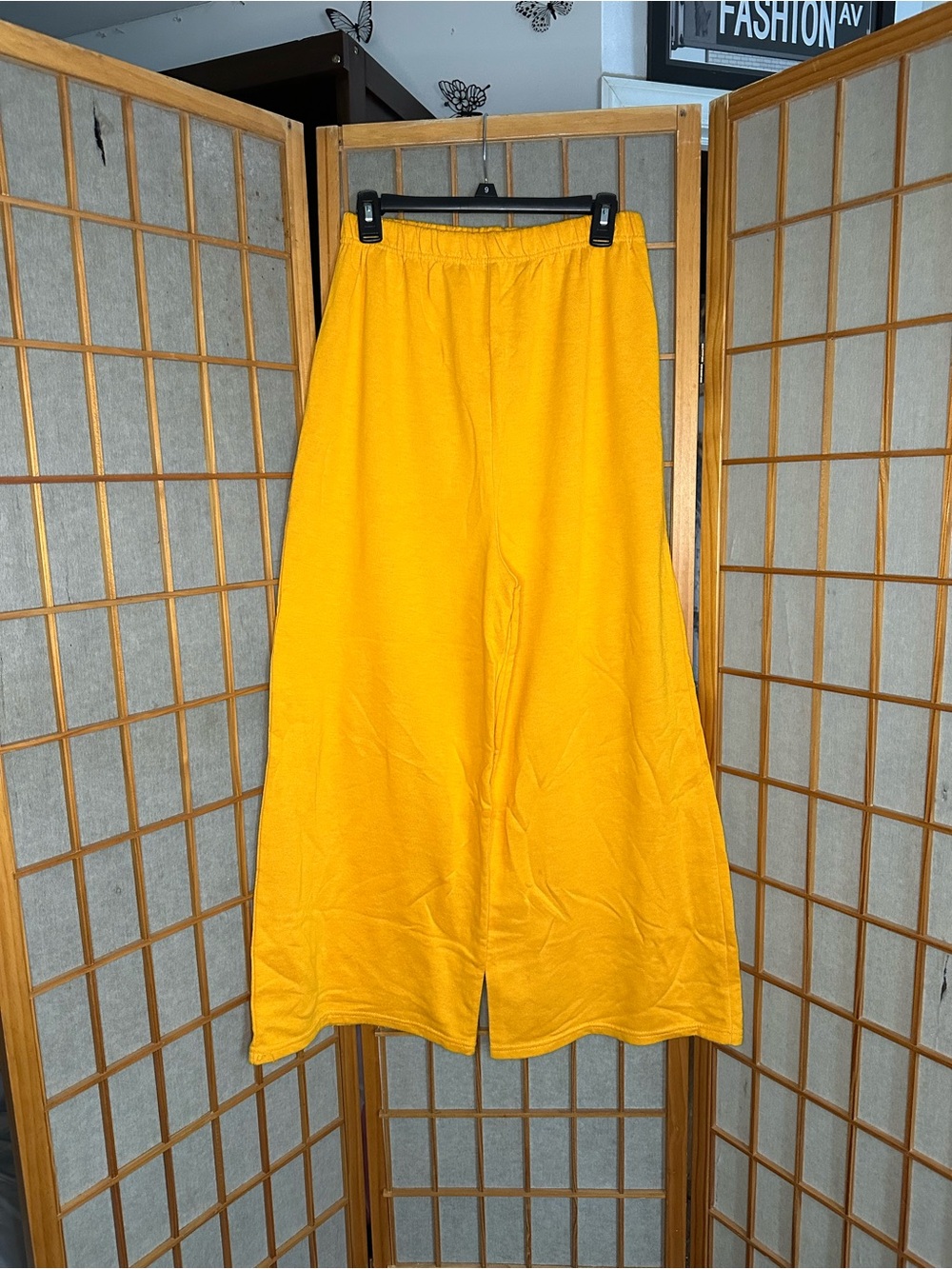 Women’s Yellow Wide-Leg Sweatpants